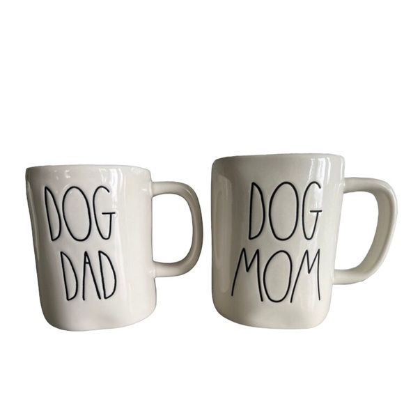 Rae dunn Dog Mom and Dog Dad mug set - Picture 1 of 5